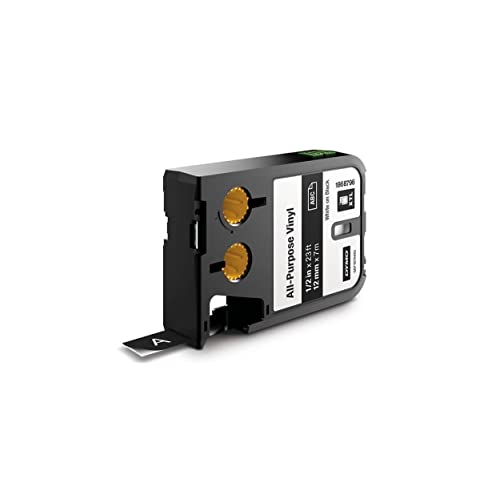 DYMO XTL Allzweck-Vinyletikett (12 mm x 7 m) - Weiß auf Schwarz von DYMO