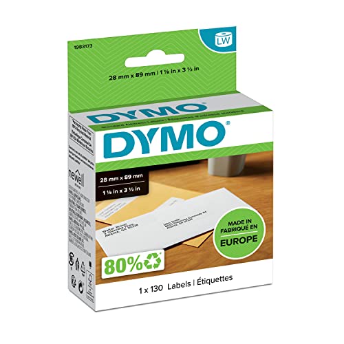 DYMO Original LabelWriter Adressetiketten | 28 mm x 89 mm | Rolle mit 130 Etiketten | selbstklebend | für LabelWriter Etikettendrucker und Beschriftungsgerät von DYMO