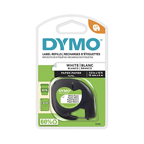 Dymo Letratag Band Papier weiß 12 mm x 4 m 91220 von DYMO