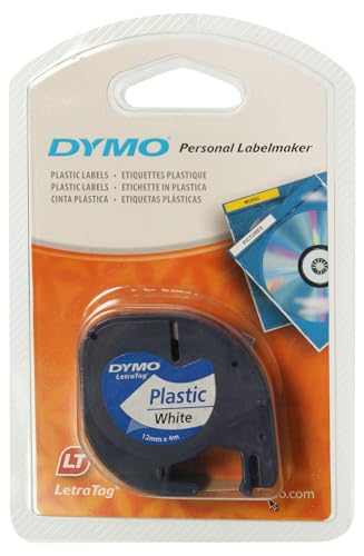 Dymo S0721610 Schriftband Plastik 12mm 91201 4m weiß von DYMO