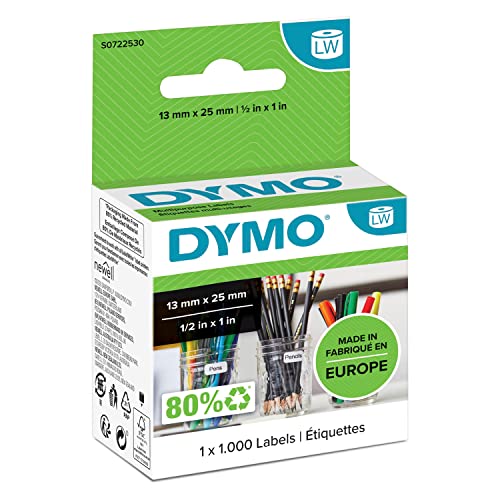 DYMO Original LabelWriter Mehrzwecketiketten (Klein) | 13 mm x 25 mm | Rolle mit 1.000 leicht ablösbaren Etiketten | selbstklebend | für LabelWriter Etikettendrucker und Beschriftungsgerät von DYMO