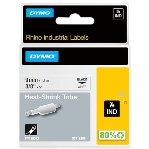 Original Dymo 18053 / S0718280, Premium Beschriftungsband, Schwarz, Weiß von DYMO