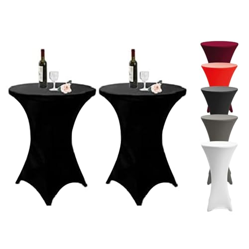 2 Stück Stretch Stehtisch Husse Stehende Tischdecke 80 x 110cm Elastische Tischdecken für Bar Counter, Runde Tisch Hochzeit, Geburtstagsfeier von DYOUen