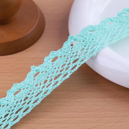 Spitzenband im Vintage-Stil, gehäkelt, Baumwolle, Spitzenrand für Weihnachten, Basteln, Nähen, Hochzeit, Brautkleid, Kostüm, Basteln und Nähen, 20 Meter x 2,5 cm (Grün) von DYSHIPEN