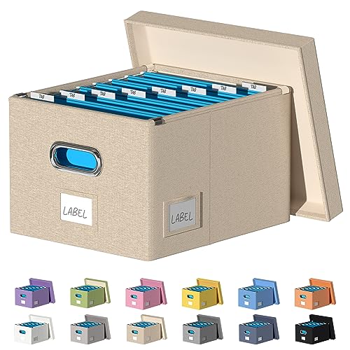 Faltbare Aufbewahrungsbox für Büro, Aktenbox mit Deckel, Dokumenten-Organizer für Schule und Zuhause, einfaches Schieben, langlebige Hängemappenbox von DYWMM
