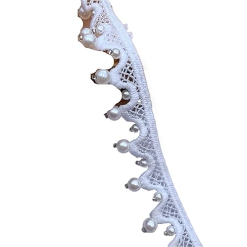 10 Yards Weiß/schwarz Perlen Spitzenband Trim Handgemachte DIY Nähen Kleidungsstück Handwerk Hochzeit Kleid Materialien Spitze Perle Trim(Style 1 2cm Wide) von DYYEUAVT