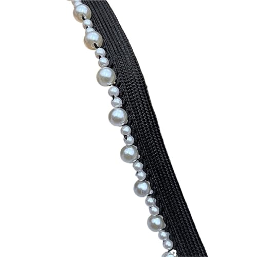 10 Yards Weiß/schwarz Perlen Spitzenband Trim Handgemachte DIY Nähen Kleidungsstück Handwerk Hochzeit Kleid Materialien Spitze Perle Trim(Style 2 Black 1.7cm) von DYYEUAVT