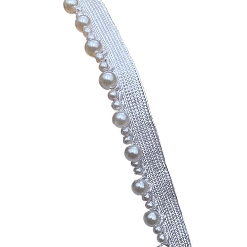 10 Yards Weiß/schwarz Perlen Spitzenband Trim Handgemachte DIY Nähen Kleidungsstück Handwerk Hochzeit Kleid Materialien Spitze Perle Trim(Style 2 White 1.7cm) von DYYEUAVT