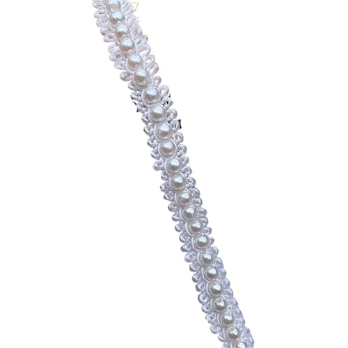 10 Yards Weiß/schwarz Perlen Spitzenband Trim Handgemachte DIY Nähen Kleidungsstück Handwerk Hochzeit Kleid Materialien Spitze Perle Trim(Style 3 1cm) von DYYEUAVT