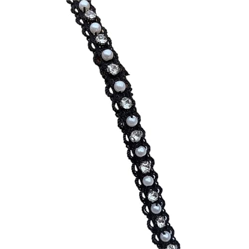 10 Yards Weiß/schwarz Perlen Spitzenband Trim Handgemachte DIY Nähen Kleidungsstück Handwerk Hochzeit Kleid Materialien Spitze Perle Trim(Style 4 1cm) von DYYEUAVT