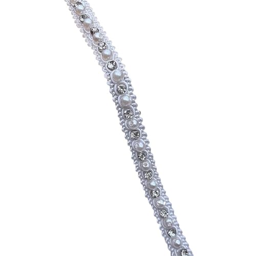 10 Yards Weiß/schwarz Perlen Spitzenband Trim Handgemachte DIY Nähen Kleidungsstück Handwerk Hochzeit Kleid Materialien Spitze Perle Trim(Style 5 0.8cm) von DYYEUAVT