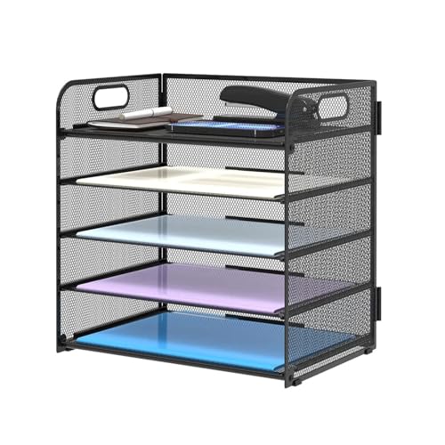 5-lagiger Raster-Desktop-Datei-Organizer mit Griffen, Papiersortierer, dickes Schwarz, geeignet for Büro, Zuhause oder Schule 5-lagiger Raster-Desktop-Datei-Organizer mit Griffen, Papiersortierer, dickes Schwarz, geeignet for Büro, Zuhause oder Schule von DYYEUAVT