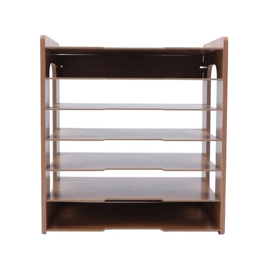 Aktenordner aus Holz, 7 Fächer, Papiersortierer for Bürobedarf, Schreibtisch, Länge 36 cm, Braun Aktenordner aus Holz, 7 Fächer, Papiersortierer for Bürobedarf, Schreibtisch, Länge 36 cm, Braun von DYYEUAVT