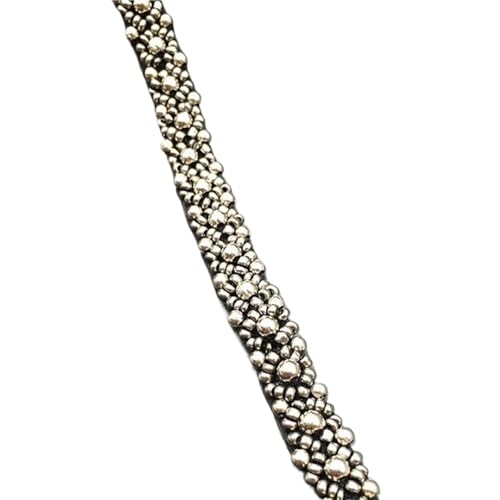 Bestickter Stoff zum Basteln, Nähzubehör, für Brautschmuck, Hochzeitskleid, Dekoration, Spitzenborte, Perlenband, 4,5 m (braun) von DYYEUAVT