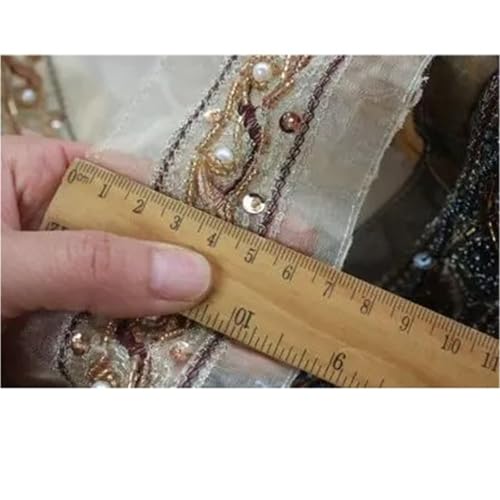 Breite 7 cm Nationalen Stil Wurzel Garn Perlen Spitze Trim Kleidung Zubehör DIY Gürtel Headwear Mesh Perlen Spitze Material(Color 2) von DYYEUAVT