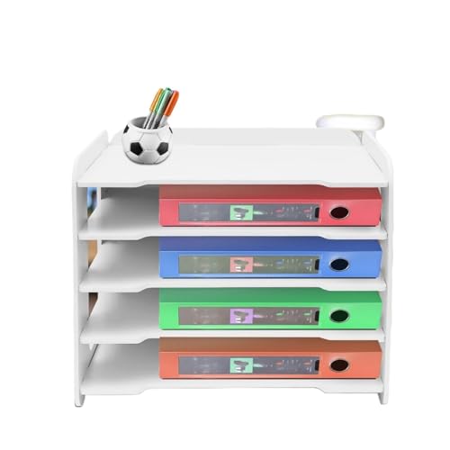 Briefablage-Organizer, Büro-Schreibtisch-Aufbewahrungsregal, Dokumentenhalter, A4-Papierfächer for die Heimschule von DYYEUAVT