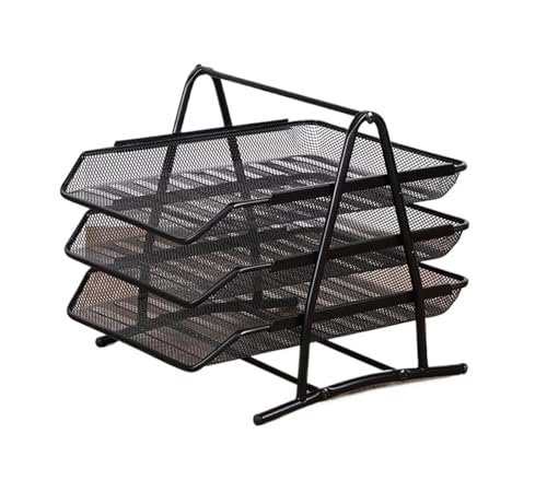 Büro, Zuhause, Schlafzimmer, Metall, Material, schwarz, Etagen, Schiebetyp, Papier, Brief, Schreibtisch-Organizer, Aktenablage(Black) von DYYEUAVT