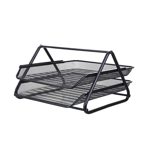 Büro A4 Papier Schreibtisch Organizer Dokument Datei Brief Buch Füllung Tablett Rack Regal Träger Metall Draht Mesh Lagerung Halter(2-Tier) von DYYEUAVT