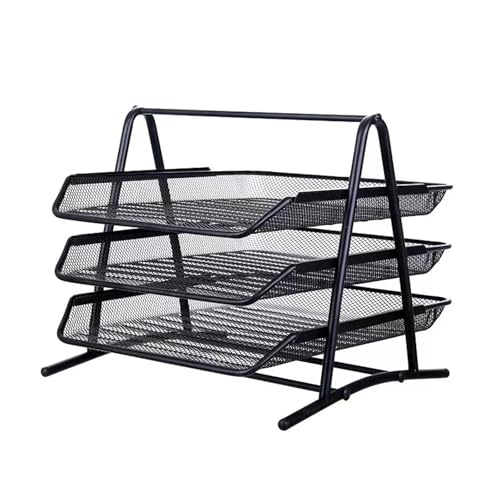 Büro A4 Papier Schreibtisch Organizer Dokument Datei Brief Buch Füllung Tablett Rack Regal Träger Metall Draht Mesh Lagerung Halter(3-Tier) von DYYEUAVT