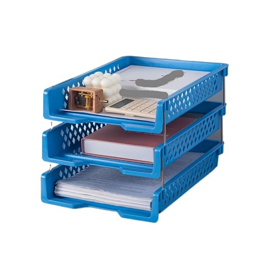 Büro Stapelbar Layered Datei Rack Dokument Tray Halter Desktop Organizer Papier Lagerung Fall Haushalt Kategorie Regal(Floors3) von DYYEUAVT