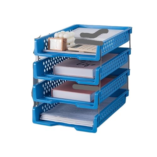 Büro Stapelbar Layered Datei Rack Dokument Tray Halter Desktop Organizer Papier Lagerung Fall Haushalt Kategorie Regal(Floors4) von DYYEUAVT