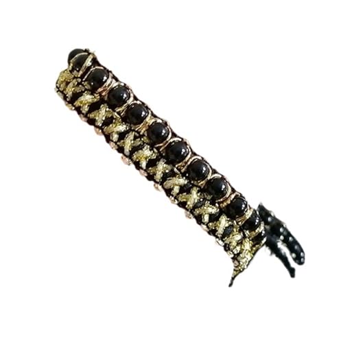 DYYEUAVT 1,5 cm breites, weiß-schwarzes Glitzer-Perlen-3D-Spitzenband, goldenes Zopfband, Perlenfransen, Spitzenrandbesatz, Kleiderkragen, Nähdekor(Black) von DYYEUAVT