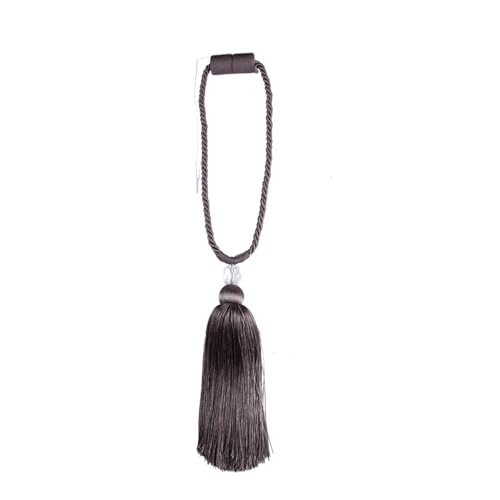 DYYEUAVT 1 Stück Magnetischer Vorhang Raffhalter Quaste Dekoratives Zimmerzubehör Fenstervorhänge Holdback Strap Vorhangcliphalter Schnalle Seil(Deep Gray) von DYYEUAVT