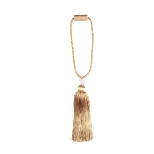 DYYEUAVT 1 Stück Magnetischer Vorhang Raffhalter Quaste Dekoratives Zimmerzubehör Fenstervorhänge Holdback Strap Vorhangcliphalter Schnalle Seil(Gold) von DYYEUAVT