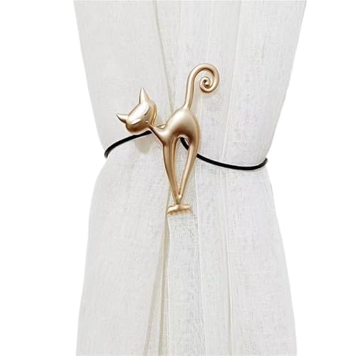 DYYEUAVT 1PC Kreative Magnet Vorhang Schnalle Tier Katze Vorhang Riemen Halter Haken Dekorative Home Accessorie(Gold Cat) von DYYEUAVT