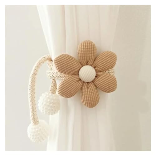 DYYEUAVT 1Pcs Magnetische Schnalle Vorhang Schnalle Clip Blume Form Perle Verschluss Fenster Vorhang Schnallen Vorhang Tieback Kinderzimmer(Khaki) von DYYEUAVT