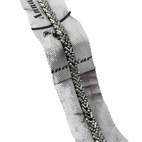 DYYEUAVT 2/5 Yards 7mm Perlen Spitze Stoff Trim Band Kleidung Dekoration Trimmen Fransen Hochzeit Kleid DIY Nähzubehör(Color 08,7mm-2Yards) von DYYEUAVT
