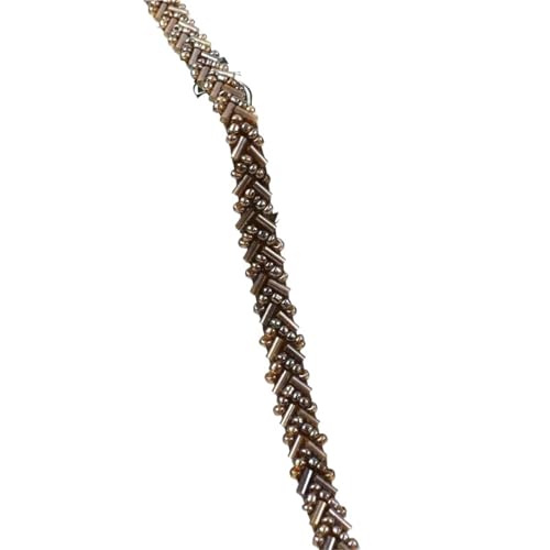 DYYEUAVT 2/5 Yards 7mm Perlen Spitze Stoff Trim Band Kleidung Dekoration Trimmen Fransen Hochzeit Kleid DIY Nähzubehör(Color-27,7mm-5Yards) von DYYEUAVT