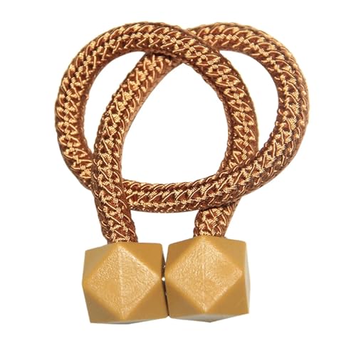 DYYEUAVT 2 Stück Magnet Vorhang Raffhalter Würfel Ball Schnalle Vorhang Cilp Magnetische Raffhalter Holdback Zubehör Vorhänge Halter Seilgurt(LightCoffee) von DYYEUAVT