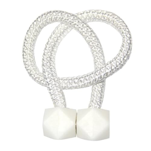 DYYEUAVT 2 Stück Magnet Vorhang Raffhalter Würfel Ball Schnalle Vorhang Cilp Magnetische Raffhalter Holdback Zubehör Vorhänge Halter Seilgurt(White) von DYYEUAVT