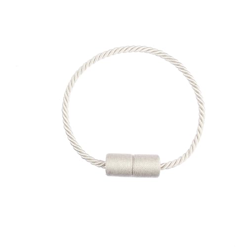 DYYEUAVT 2 Stück Magnetischer Vorhang Raffhalter Zimmer Zubehör Zylinder Hängende Kugel Fenster Vorhang Halter Schnalle Gurt Seil Vorhang Dekoration(Beige) von DYYEUAVT