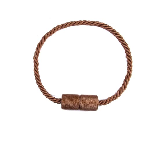 DYYEUAVT 2 Stück Magnetischer Vorhang Raffhalter Zimmer Zubehör Zylinder Hängende Kugel Fenster Vorhang Halter Schnalle Gurt Seil Vorhang Dekoration(Brown) von DYYEUAVT