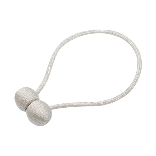 DYYEUAVT 2 Stück Magnetkugel-Vorhang-Krawattenseil-Rückenhalterungen Seil-Wicklungsschnallen-Clips Zubehörstangen Hakenhalter Heimdekorationen(Beige) von DYYEUAVT