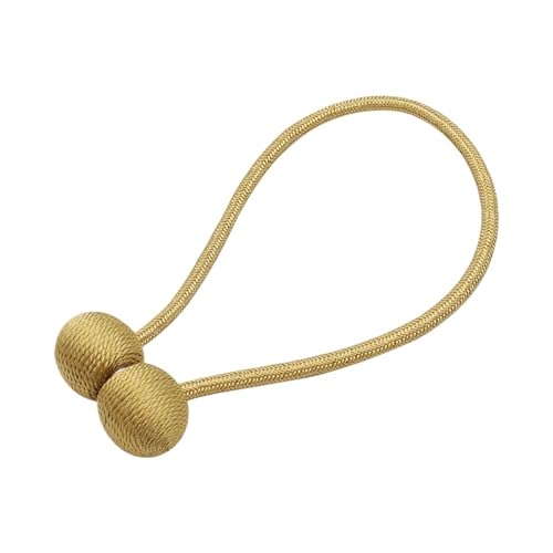 DYYEUAVT 2 Stück Magnetkugel-Vorhang-Krawattenseil-Rückenhalterungen Seil-Wicklungsschnallen-Clips Zubehörstangen Hakenhalter Heimdekorationen(Gold) von DYYEUAVT