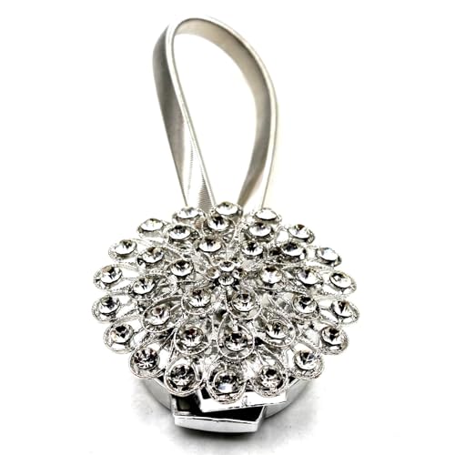 DYYEUAVT 2 Stück magnetische Vorhang-Raffhalter, Kristall-Raffhalter, Schnallen-Clips, Heimdekoration, Silber-Gold-Legierung, magnetische Vorhangschnalle(Silver 2pcs) von DYYEUAVT