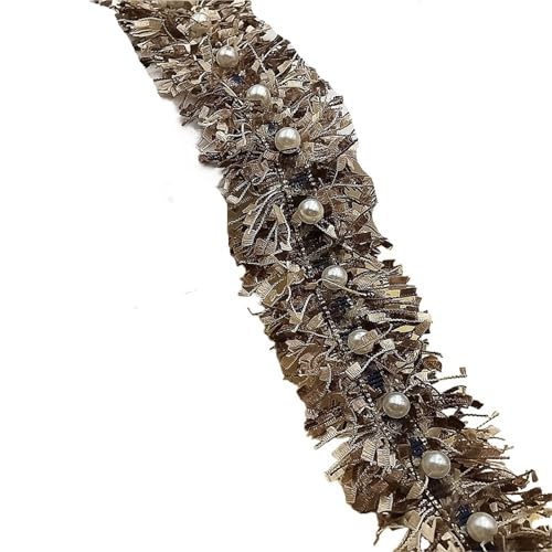 DYYEUAVT 2 Yard und 1,97 Zoll Breite weißes Perlenband Quaste Spitzenbesatz for Kleidungszubehör Schuhhut Dekoration DIY Nähzubehör(D-Beaded lace) von DYYEUAVT