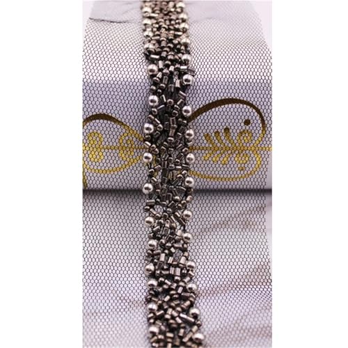DYYEUAVT 2 Yards Perlen Spitzenband Band Spitze Stoffbesatz Bestickt Kragen Dekoration Spitze Netzschnur for Nähen Spitze Stoff(Retro Color) von DYYEUAVT
