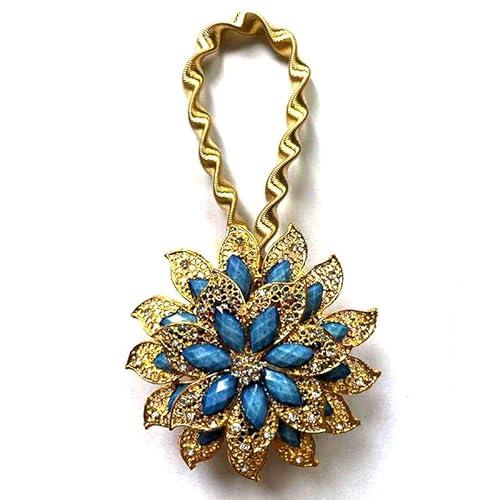 DYYEUAVT 2PC Magnet Vorhang Raffhalter Frühling Strass Stahldraht Blume geformt magnetische Vorhang Schnalle Clip Fenster Halter Zubehör(Color 13) von DYYEUAVT