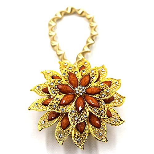 DYYEUAVT 2PC Magnet Vorhang Raffhalter Frühling Strass Stahldraht Blume geformt magnetische Vorhang Schnalle Clip Fenster Halter Zubehör(Color 4) von DYYEUAVT