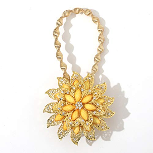 DYYEUAVT 2PC Magnet Vorhang Raffhalter Frühling Strass Stahldraht Blume geformt magnetische Vorhang Schnalle Clip Fenster Halter Zubehör(Color 8) von DYYEUAVT