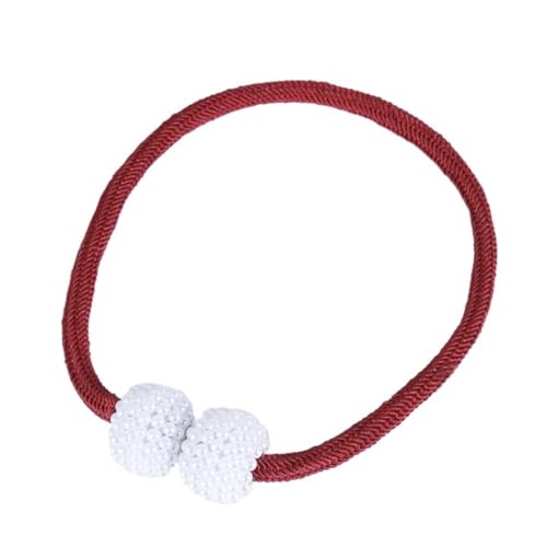DYYEUAVT 2PCS Perle Magnetische Vorhang Clip Vorhang Halter Raffhalter Schnalle Clips Hängende Kugel Schnalle Raffhalter Vorhang Dekor Zubehör(Red,2PCS) von DYYEUAVT