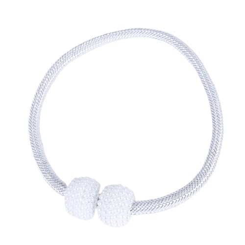 DYYEUAVT 2PCS Perle Magnetische Vorhang Clip Vorhang Halter Raffhalter Schnalle Clips Hängende Kugel Schnalle Raffhalter Vorhang Dekor Zubehör(White,2PCS) von DYYEUAVT