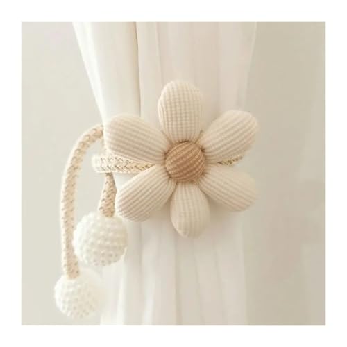DYYEUAVT 2Pcs Magnetische Schnalle Vorhang Schnalle Clip Perle Verschluss Blume Form Fenster Vorhang Schnallen Vorhang Tieback Wohnkultur(Beige) von DYYEUAVT