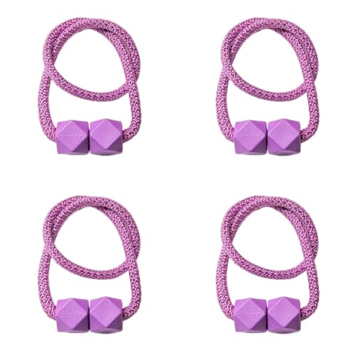 DYYEUAVT 4 Stück Vorhang-Raffhalter mit starkem Magnet, Dickes Seil-Design, for Schlafzimmer, Wohnzimmer, Küche, Kunststoff, Heimdekor-Zubehör(4 Purple) von DYYEUAVT