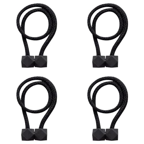 DYYEUAVT 4 Stück Vorhang-Raffhalter mit starkem Magnet, Dickes Seil-Design, for Schlafzimmer, Wohnzimmer, Küche, Kunststoff, Heimdekor-Zubehör(4Black) von DYYEUAVT