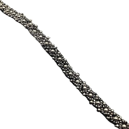 DYYEUAVT 5 Yards Perlen Spitzenbesatz Mesh Spitzenband Stoff Kleidung Dekoration Hochzeitskleid Kragen Ärmel Spitze Applikation DIY Handwerk(Color-B) von DYYEUAVT
